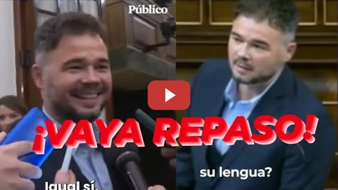 Embedded thumbnail for La respuesta de Gabriel Rufián a un periodista y a toda la bancada de VOX