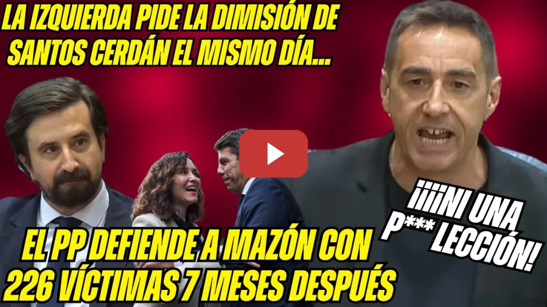 Embedded thumbnail for BESTIAL LECCIÓN de Emilio DELGADO a la DERECHA: PEDIMOS DIMISIÓN de CERDÁN, el PP DEFIENDE a MAZÓN!