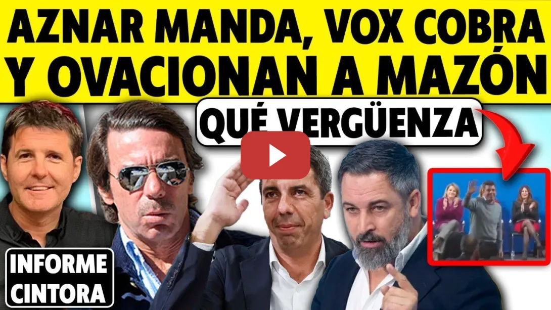 Embedded thumbnail for MIRA CÓMO MANIPULA AZNAR Y EL PP VUELVE A OVACIONAR A MAZÓN TRAS LA DANA Y PACTAR CON VOX