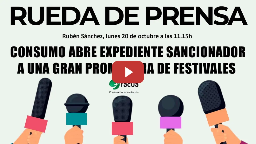 Embedded thumbnail for El Ministerio de Consumo abre expediente sancionador a una gran promotora de festivales