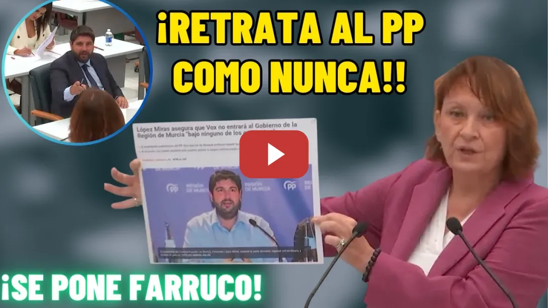 Embedded thumbnail for TREMENDO REPASO de esta diputada de Podemos a López Miras (PP) tras su pacto con VOX