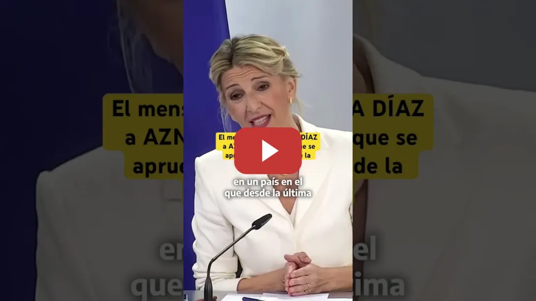 Embedded thumbnail for Este es el MENSAJE de YOLANDA DÍAZ a AZNAR tras aprobarse la REDUCCIÓN de la JORNADA LABORAL