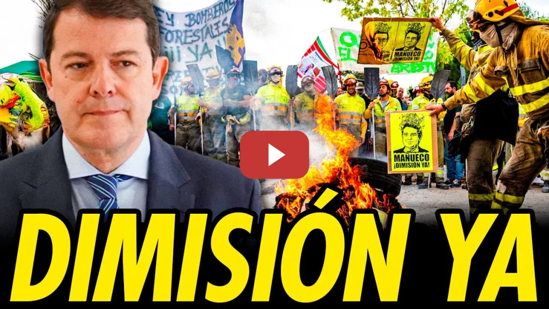 Embedded thumbnail for BOMBEROS DE CASTILLA Y LEÓN PROTESTAN CONTRA MAÑUECO
