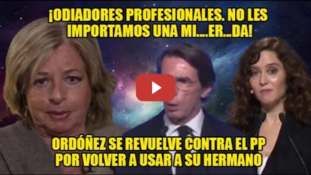 Embedded thumbnail for ¡GENTUZA!💥Vaya H0S--TIA de Consuelo Ordóñez a Aznar y Ayuso y Feijóo x usar la memoria de su hermano