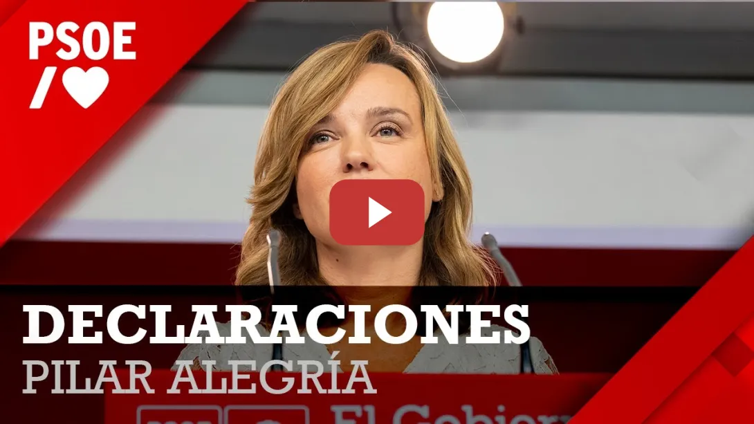 Embedded thumbnail for PSOE / Declaraciones de Pilar Alegría