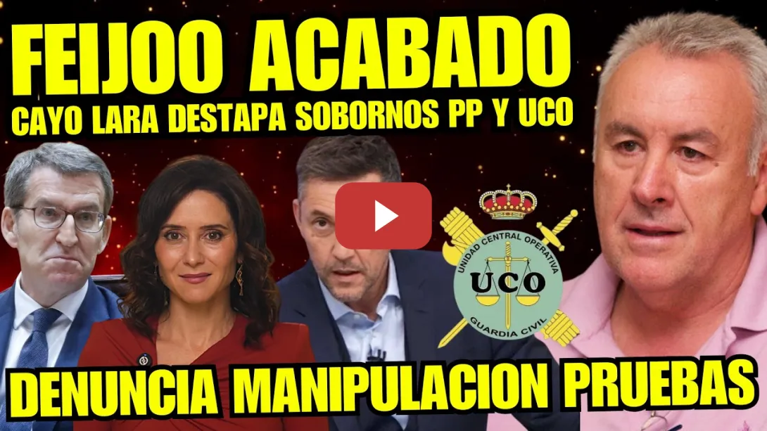 Embedded thumbnail for ¡BRUTAL! CAYO LARA DESTROZA A FEIJOO Y UCO "INFORME FALSO PARA TAPAR LA METEDURA DE PATA PP"