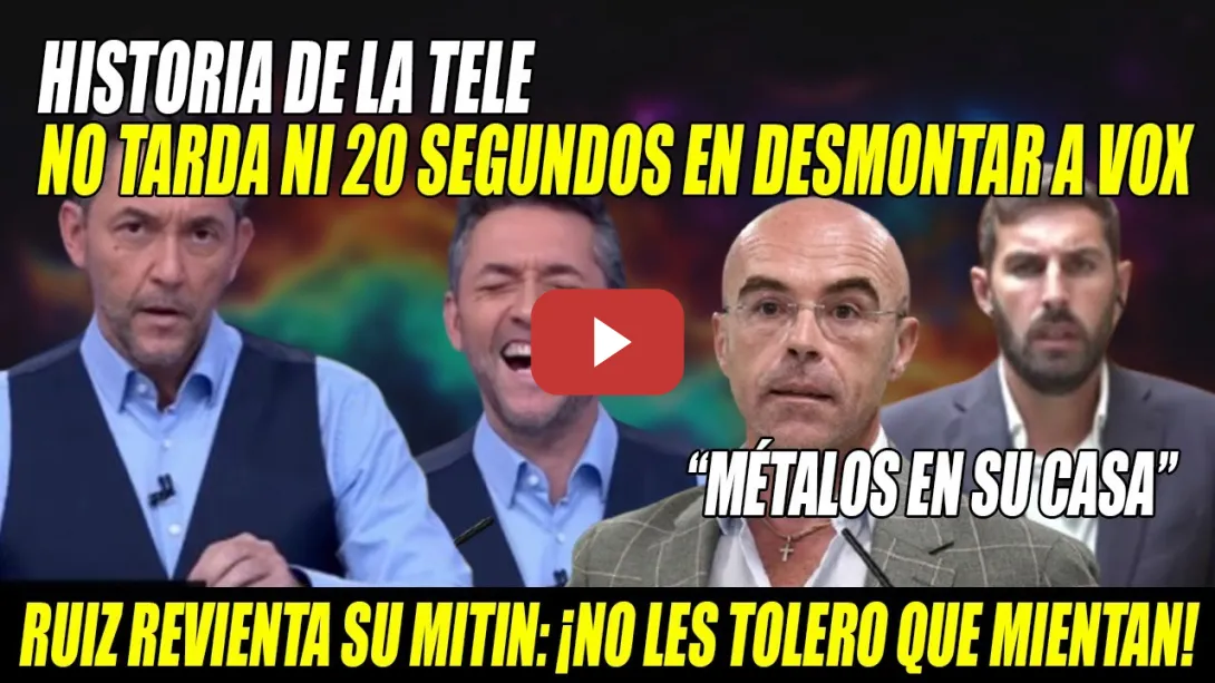 Embedded thumbnail for Javier Ruiz HISTORIA de la TELE x su REPASO a Antelo de VOX Murcia💢BRONCA💢¿PROHIBIR SEMANA SANTA?