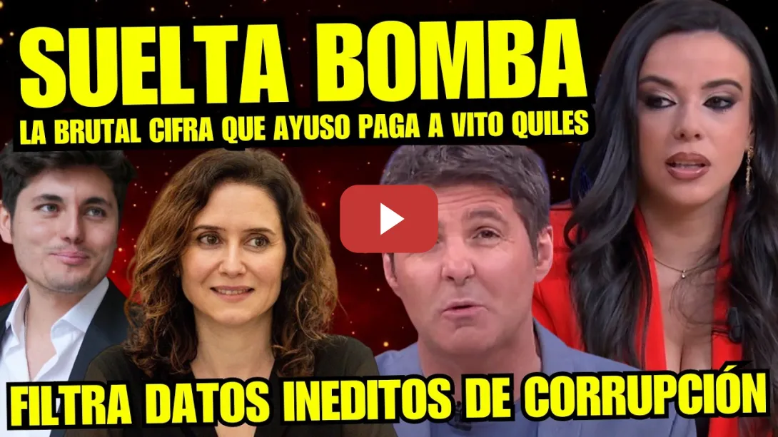 Embedded thumbnail for SARAH SANTAOLALLA REVELA LA MILLONARIA CIFRA QUE AYUSO PAGA A VITO QUILES CON DINERO PÚBLICO
