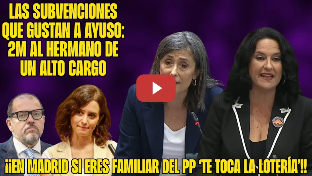 Embedded thumbnail for Nuevo CHANCHULLO de la QUIRONESA AYUSO y RIDÍCULO del PP MADRILEÑO &quot;La MERITOCRACIA son los PADRES&quot;