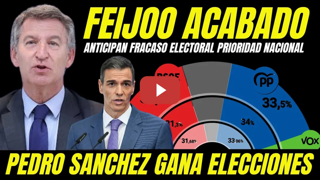 Embedded thumbnail for DERROTA ELECTORAL ANTE PEDRO SÁNCHEZ ANTICIPA EL FIN DE FEIJÓO POR CULPA PRIORIDAD NACIONAL