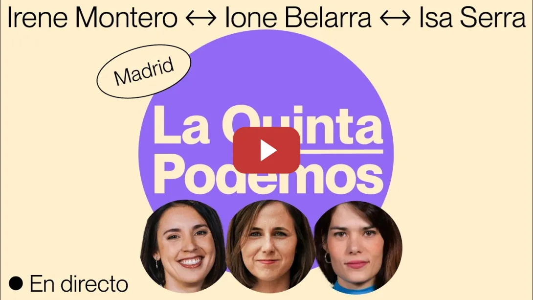 Embedded thumbnail for Ione Belarra, Irene Montero y Isa Serra en Madrid