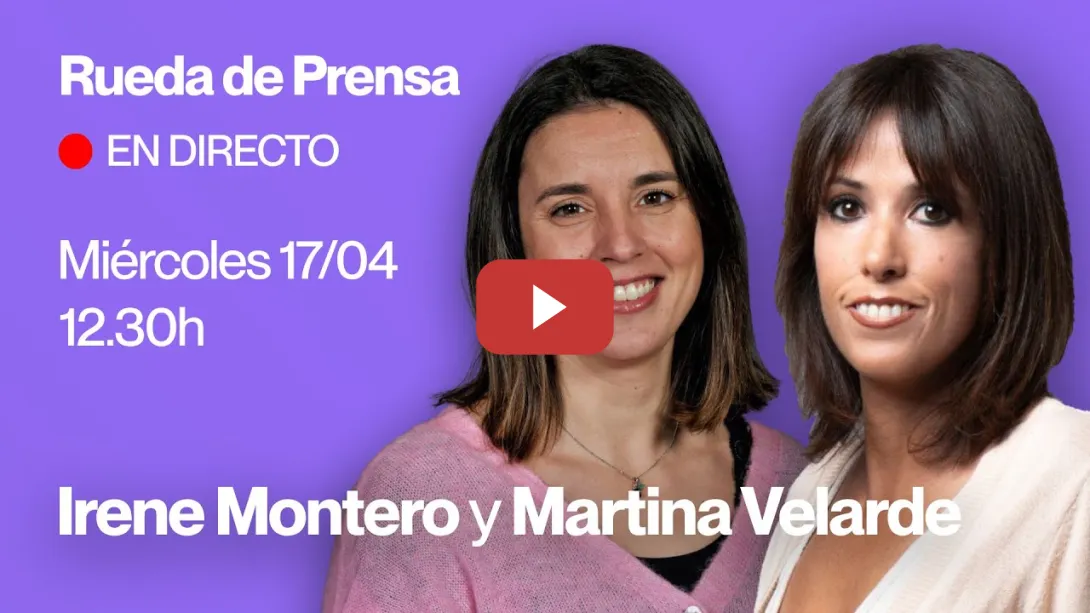 Embedded thumbnail for Rueda de prensa de Irene Montero y Martina Velarde