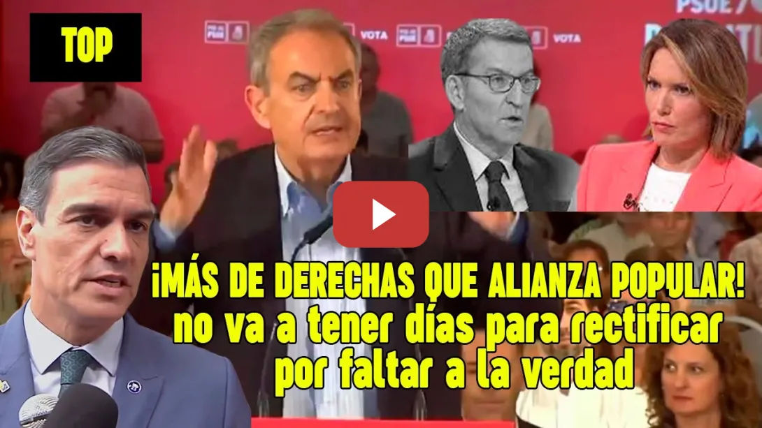 Embedded thumbnail for Zapatero le da la PUNTILLA a Feijóo y SE MOFA: más a la derecha que ALIANZA POPULAR ¡Le faltan días!