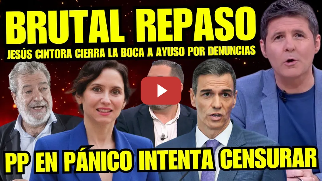 Embedded thumbnail for JESÚS CINTORA Y CHEMA GARRIDO EXPLOTAN CONTRA AYUSO "GRAVE DENUNCIA PARA CERRAR BOCAS A PERIODISTAS"