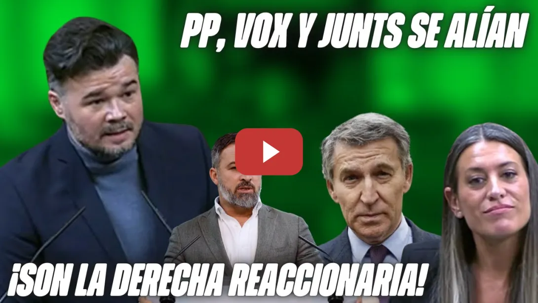 Embedded thumbnail for RUFIÁN AVISA de la OPERACIÓN entre PP, VOX y JUNTS para ECHAR a SÁNCHEZ &quot;La DERECHA REACCIONARIA&quot;