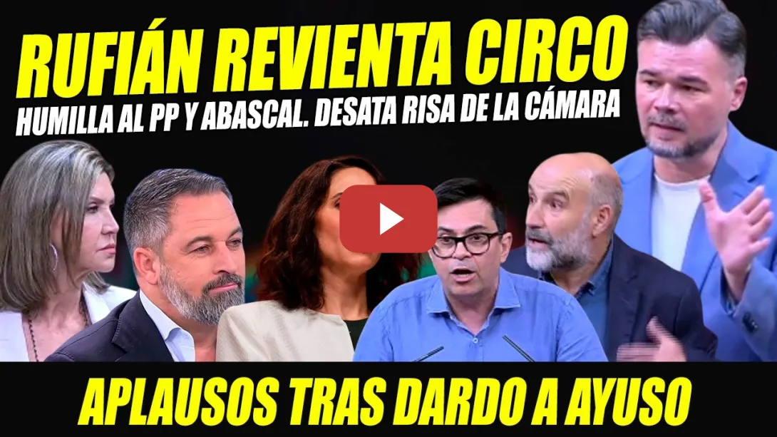 Embedded thumbnail for BESTIAL RUFIÁN: SE RÍE DE ABASCAL Y HUMILLA AL PP POR OTRA MOCIÓN FAKE. PISARELLO Y REGO FINIQUITAN