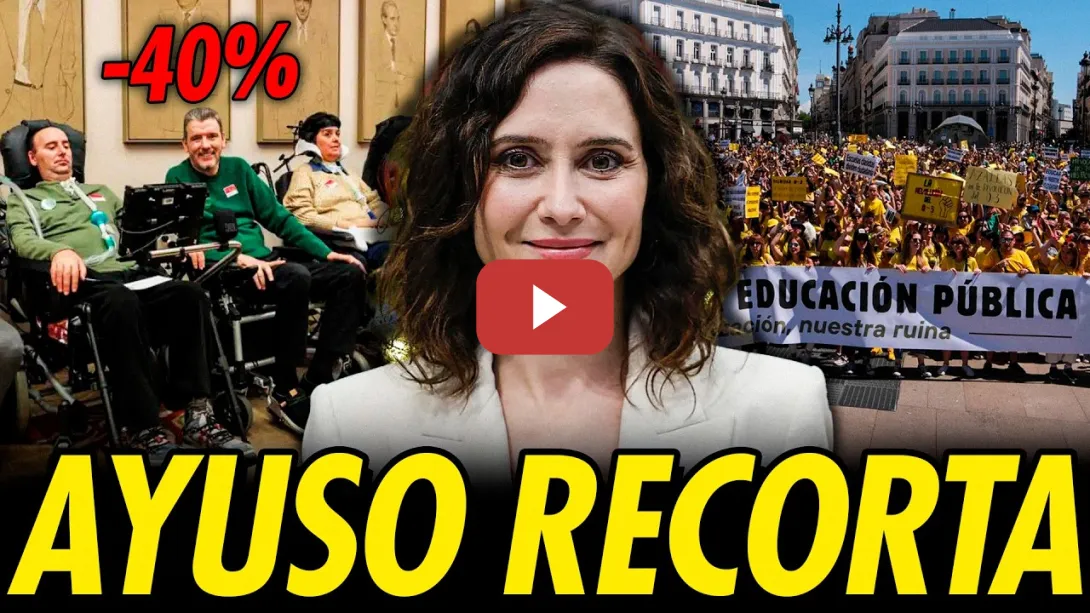 Embedded thumbnail for AYUSO LE QUITA EL 40% DE LAS AYUDAS A LOS ENFERMOS DE ELA. SIGUE LA HUELGA POR LA EDUCACIÓN PÚBLICA
