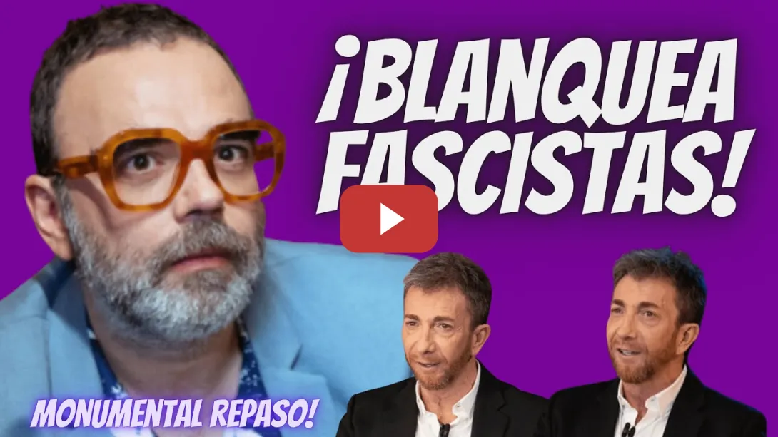 Embedded thumbnail for ¡BRAVO! - Bob Pop &quot;HABLA CLARO&quot; sobre Pablo Motos - ¡Blanquea a la EXTREMA DERECHA!