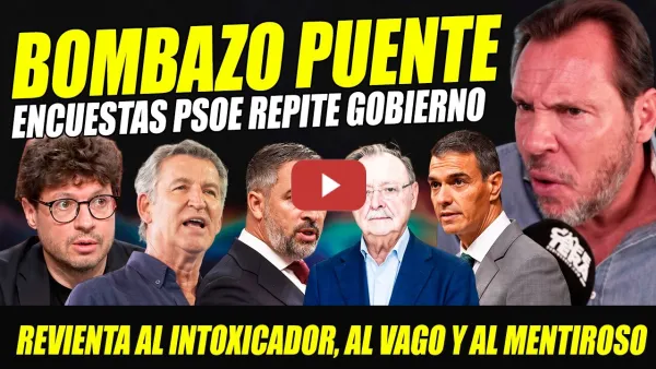 Embedded thumbnail for ÓSCAR PUENTE REVELA ENCUESTA PSOE REPETIR GOBIERNO. DESMONTA BULOS POLICÍA CEUTA.HUNDE DERECHAS