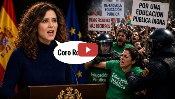 Embedded thumbnail for AYUSO LLAMA CORO ROCIERO A LOS PROFESORES EN HUELGA MIENTRAS LA POLICÍA CARGA CONTRA ELLOS.