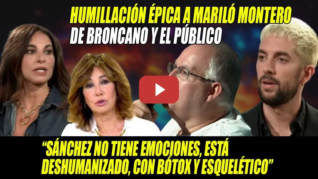 Embedded thumbnail for Sale ESCALDADA de La Revuelta Mariló Montero- David Broncano y el público la APLASTAN:&quot;Estás en 1945