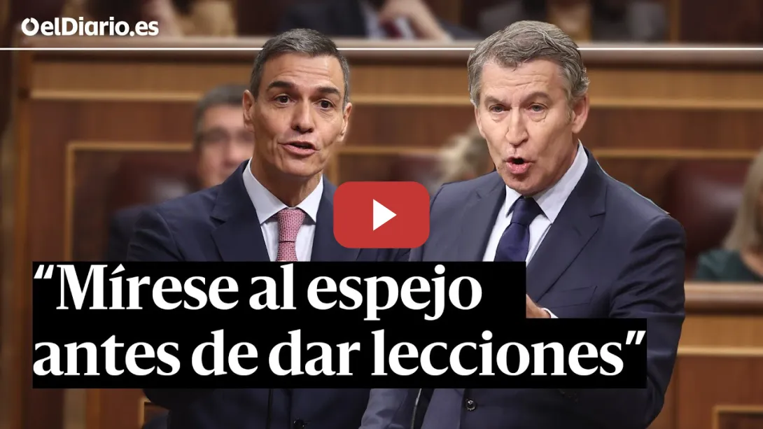 Embedded thumbnail for Sánchez y Feijóo se enzarzan en el Congreso: &quot;Mírese en el espejo antes de dar lecciones&quot;