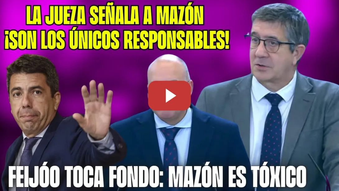 Embedded thumbnail for Patxi López LIQUIDA al PP de TELLADO y FEIJÓO: la JUEZA de la DANA DESTROZA las EXCUSAS de MAZÓN!