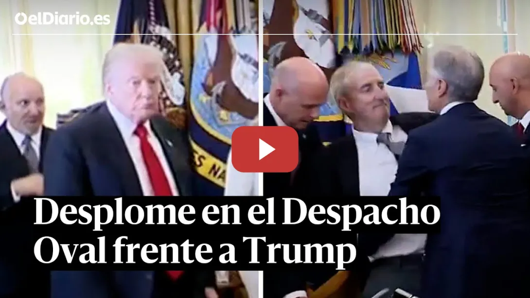 Embedded thumbnail for Una persona se desploma en el Despacho Oval durante un acto de Trump