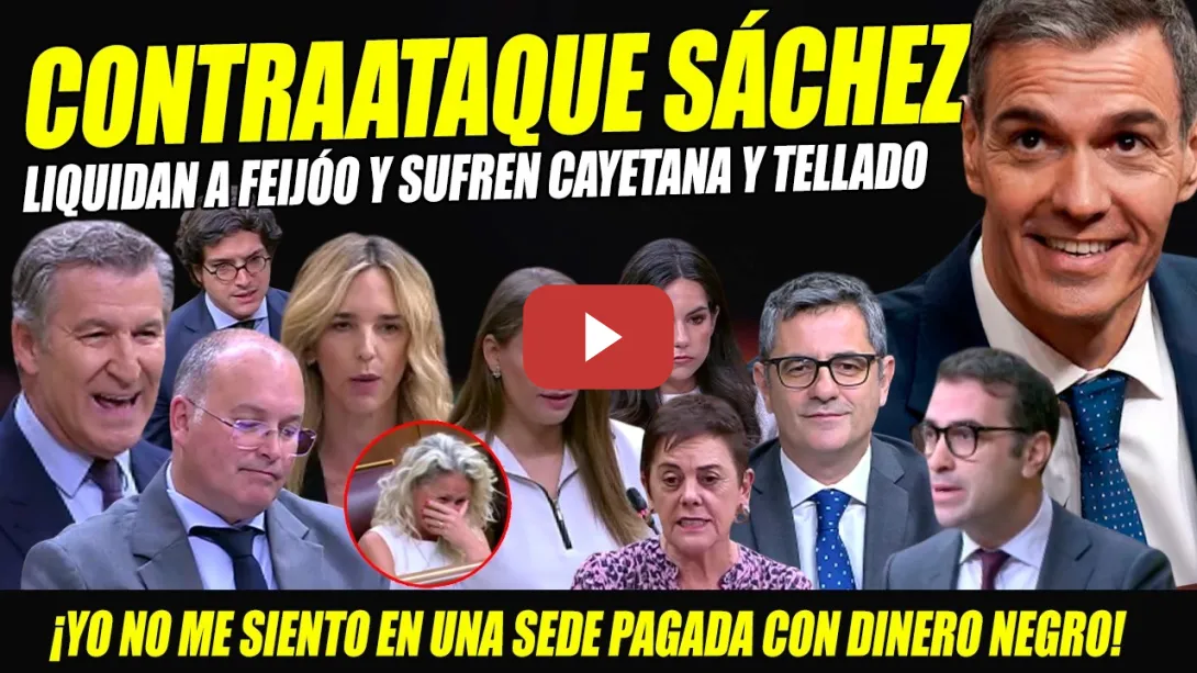 Embedded thumbnail for PEDRO SÁNCHEZ HUNDE A FEIJÓO Y MINISTROS REVIENTAN PAYASOS FALTONES DEL PP. BARRIDA SESIÓN CONTROL