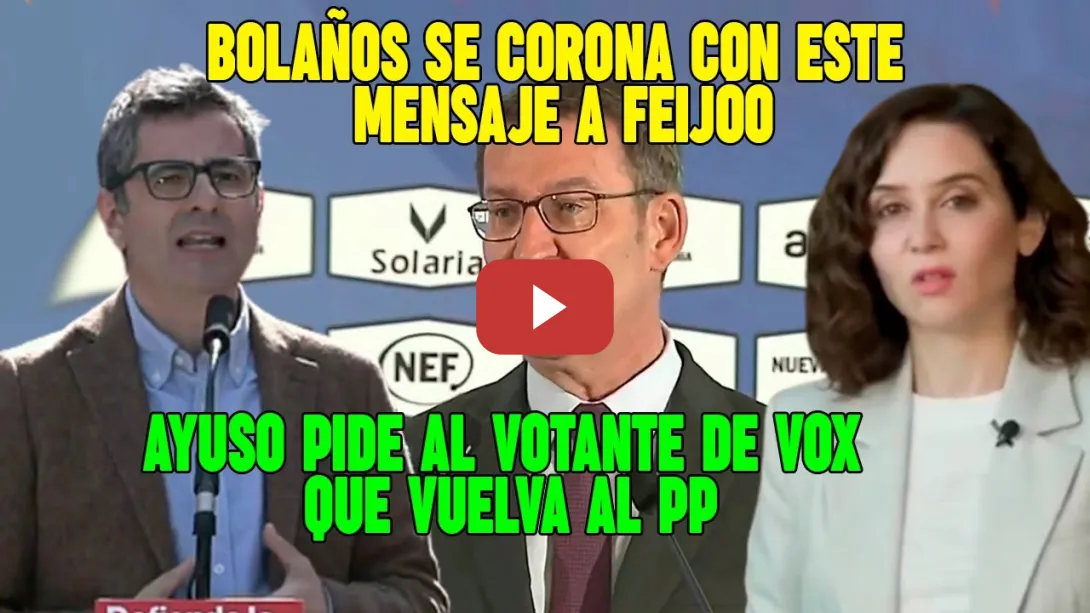 Embedded thumbnail for Bolaños responde a Feijóo y desmonta los datos de Ayuso