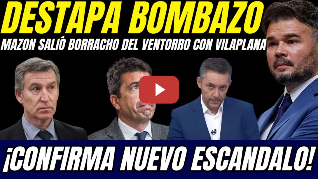 Embedded thumbnail for 💣 BOMBAZO: Mazón ACORRALADO CONFIRMA ESTANCIA con AMANTE al SALIR del Ventorro 