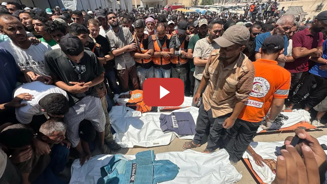 Embedded thumbnail for Mueren cinco periodistas tras un bombardeo israelí contra el hospital Nasser en Gaza