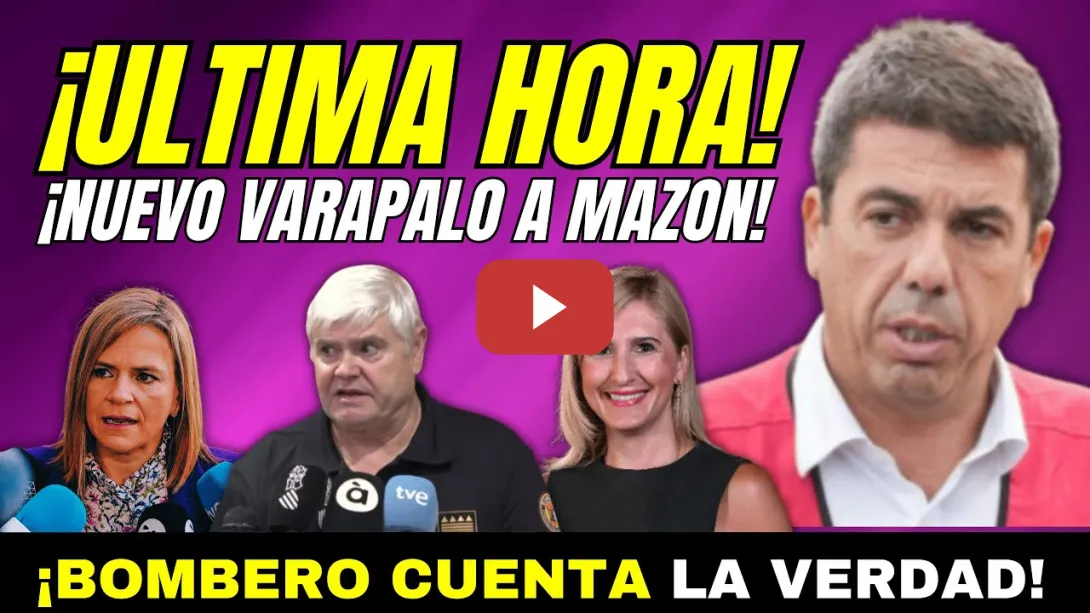 Embedded thumbnail for ¡NUEVO VARAPALO A MAZÓN! - JEFE DE BOMBEROS ACUSA A LA GENERALITAT Y A SALOMÉ PRADAS