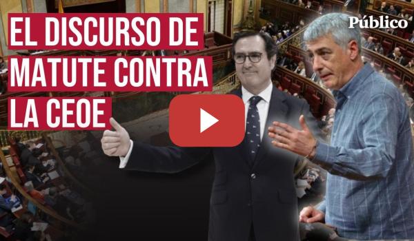 Embedded thumbnail for El repaso de Oskar Matute al presidente de la CEOE : &quot;No dice ni pío de las horas extra no pagadas &quot;