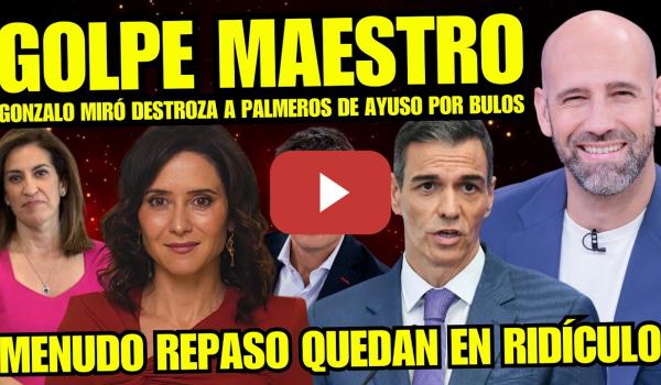 Embedded thumbnail for GONZALO MIRÓ DESTROZA A ANA SAMBOAL POR IR DE LISTA "DOBLE RASERO CON SU AMIGA AYUSO" MENTIROSA