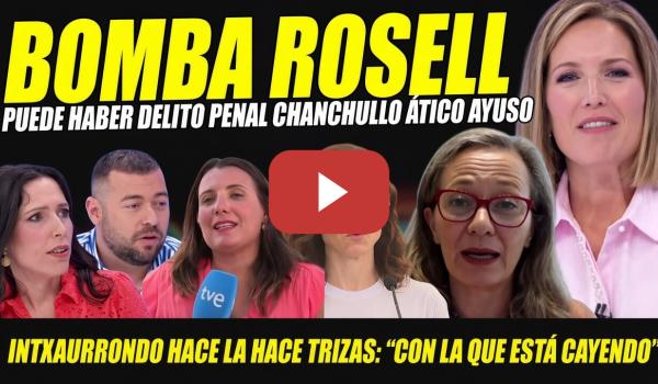 Embedded thumbnail for BOMBAZO: DELITO PENAL ÁTICO. INTXAURRONDO Y ROSELL DEJAN A AYUSO A LOS PIES DE LOS CABALLOS