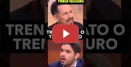 Embedded thumbnail for Pablo Iglesias a Hugo Pereira, pregunta si quieren un tren barato o uno seguro.