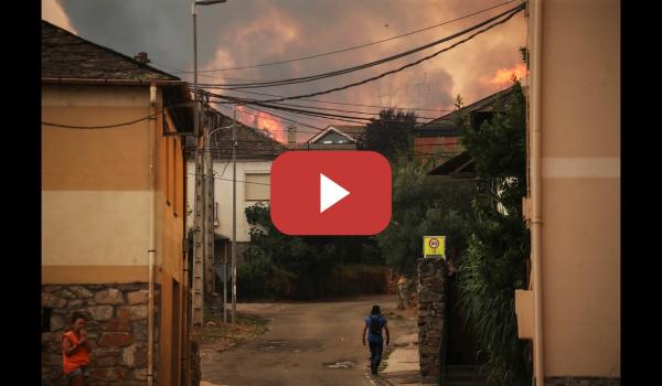 Embedded thumbnail for Vista aérea del incendio en Las Médulas