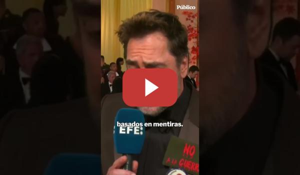 Embedded thumbnail for Javier Bardem alza la voz en los Oscar por Irán: "Es otra guerra ilegal matando gente inocente"