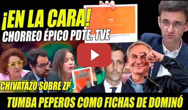 Embedded thumbnail for ¡EN LA CARA! PRESIDENTE RTVE HACE VIVIR UNA PESADILLA AL PP, USÓ INFO FILTRADA EN LA COMISIÓN