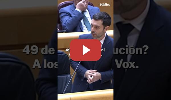 Embedded thumbnail for El dardo de Pablo Bustinduy al PP: "¿Creen que lo mejor es darles las competencias a Vox?"