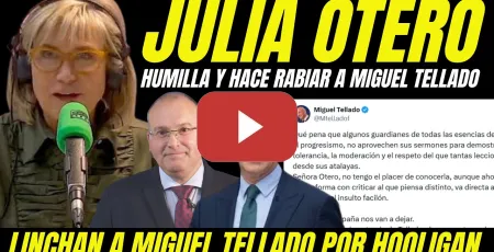 Embedded thumbnail for JULIA OTERO HUMILLA Y HACE RABIAR A MIGUEL TELLADO, EL PERRO HOOLIGAN DE FEIJÓO MALEDUCADO Y FALTÓN