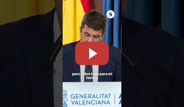 Embedded thumbnail for 🔴Mazón abandona el cargo de president de la Generalitat y acusa a Sánchez de negar ayuda.