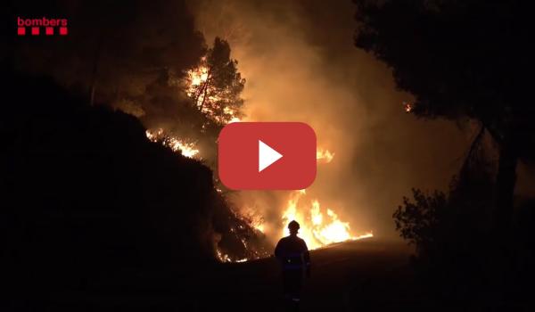 Embedded thumbnail for Imágenes de la evolución del incendio de Paüls (Tarragona) durante la madrugada