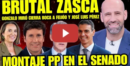 Embedded thumbnail for ¡ZASCA! GONZALO MIRÓ PILLA LAS MENTIRAS DE FEIJÓO Y FACHA JOSÉ LUIS PÉREZ “MANIPULÁIS EL SENADO”