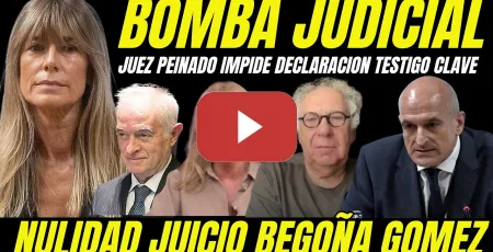 Embedded thumbnail for BOMBAZO JUEZ PEINADO PILLADO "IMPIDE DECLARACIÓN TESTIGO CLAVE ABSOLUCIÓN BEGOÑA GÓMEZ"