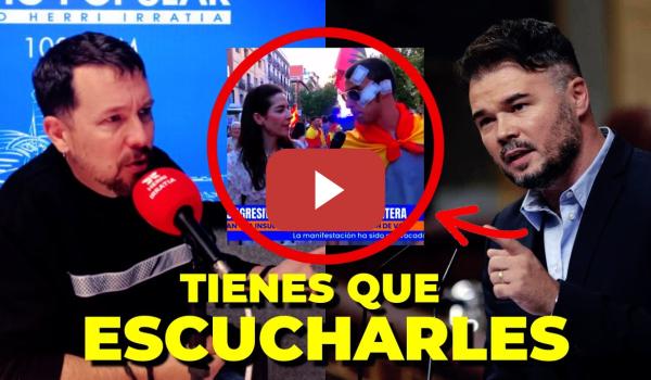 Embedded thumbnail for Gabriel Rufián y Pablo Iglesias se hacen virales por sus reflexiones ante el ascenso de la derecha