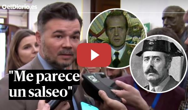 Embedded thumbnail for Gabriel Rufián sobre el emérito: "Los delincuentes, mejor fuera que dentro"