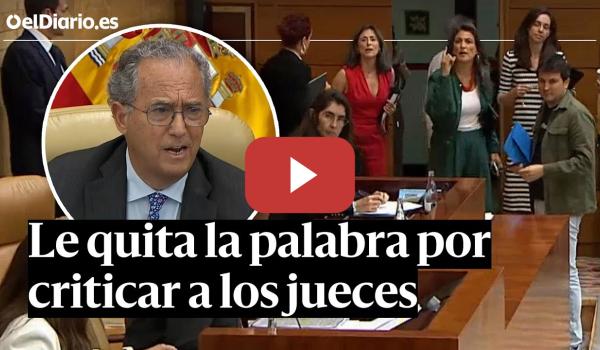 Embedded thumbnail for LE RETIRA LA PALABRA por criticar a los JUECES: Más Madrid ABANDONA el pleno por la decisión del PP