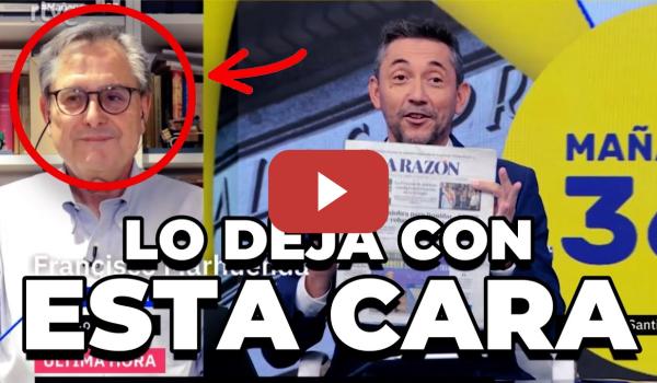 Embedded thumbnail for El repaso de Javier Ruiz a Paco Marhuenda que enmudece en directo al sacarle la portada de La Razón